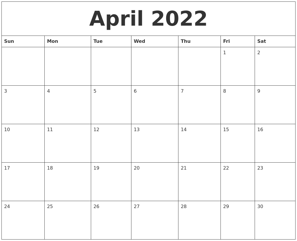 blank 2022 calendar printable