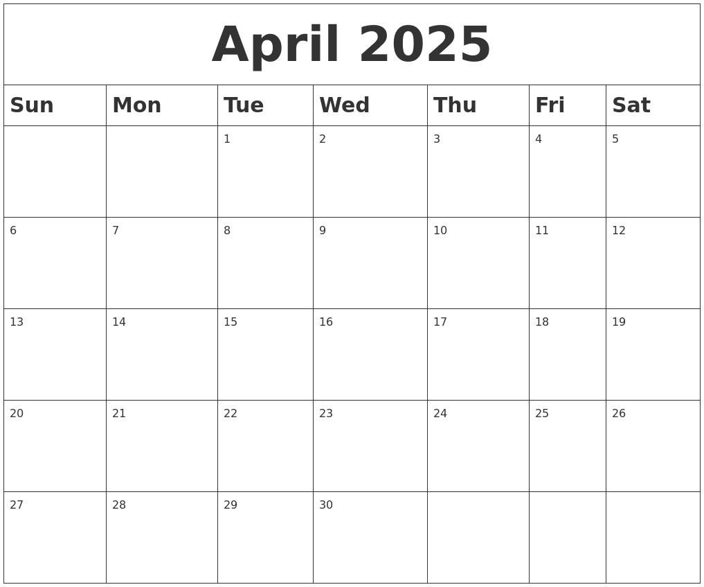 September 2025 Monthly Calendar