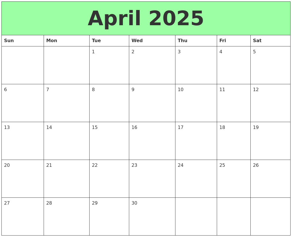 July 2025 Printable Monthly Calendar