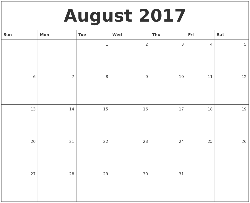 August Calendars