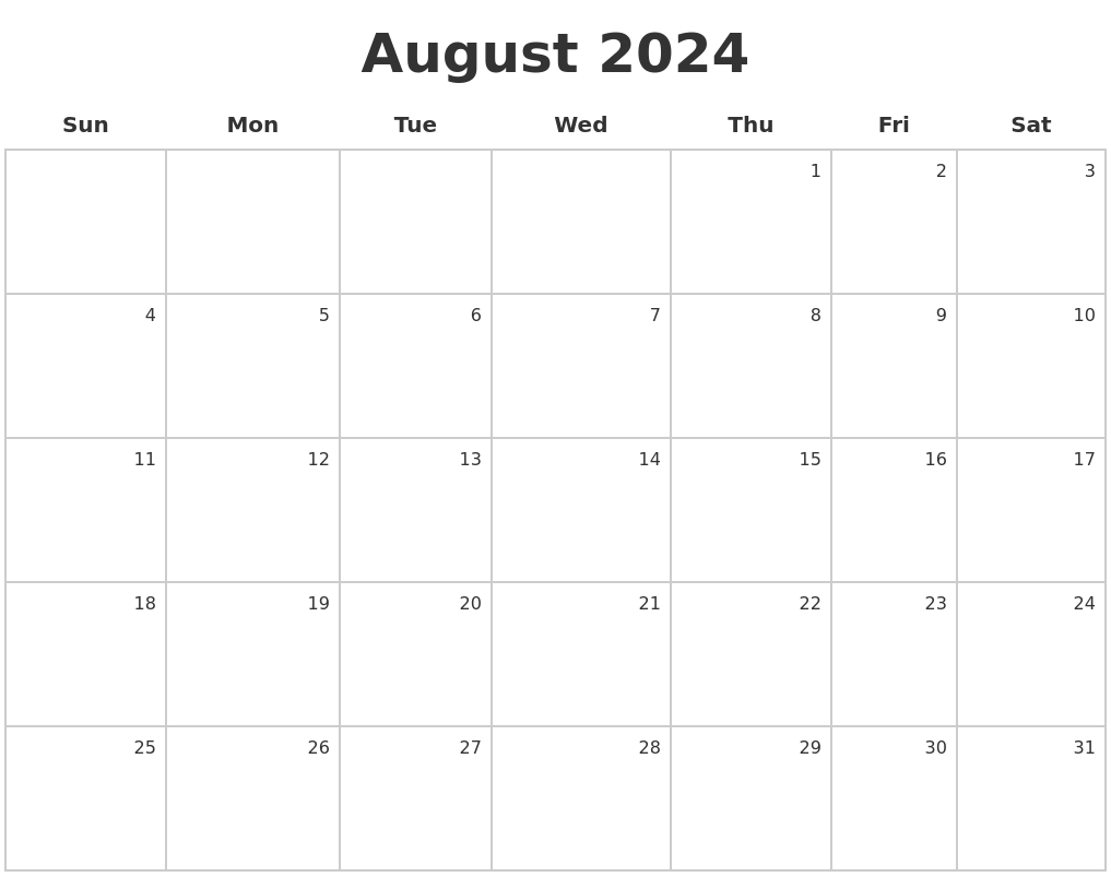 July 2024 Calendar Maker