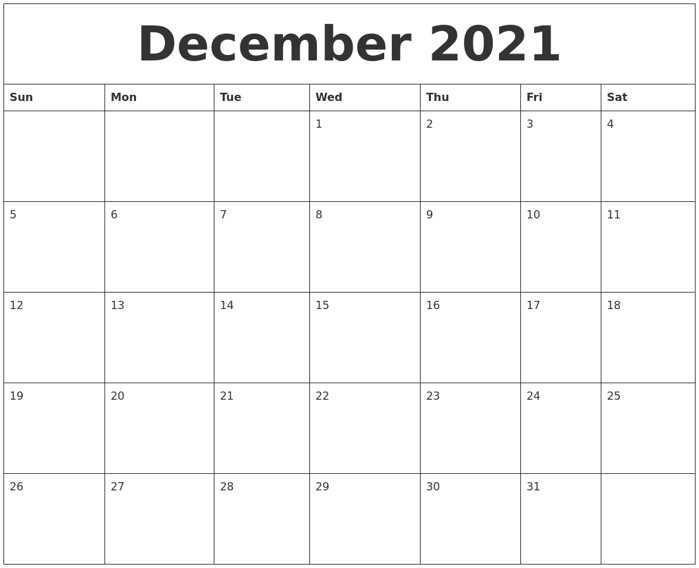 december calendar 2021 printable monday start