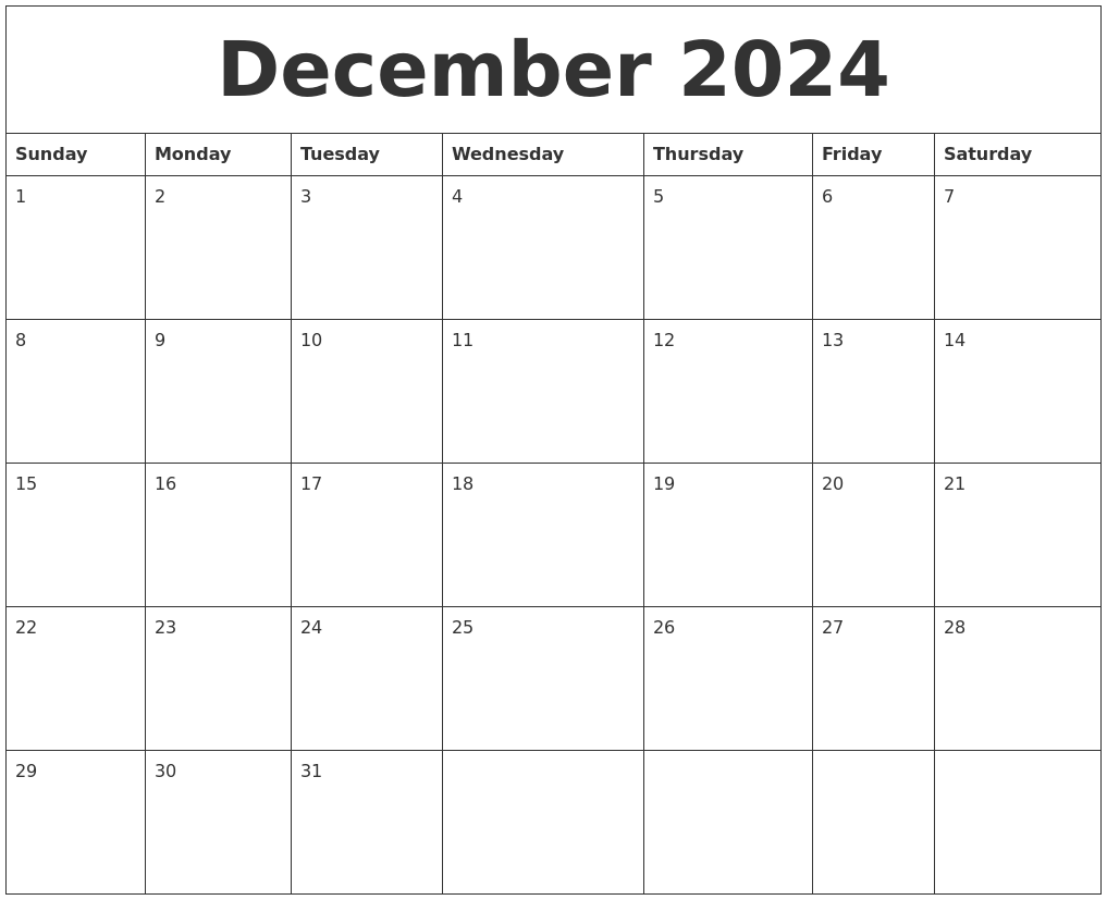 December 2024 Custom Calendar Printing