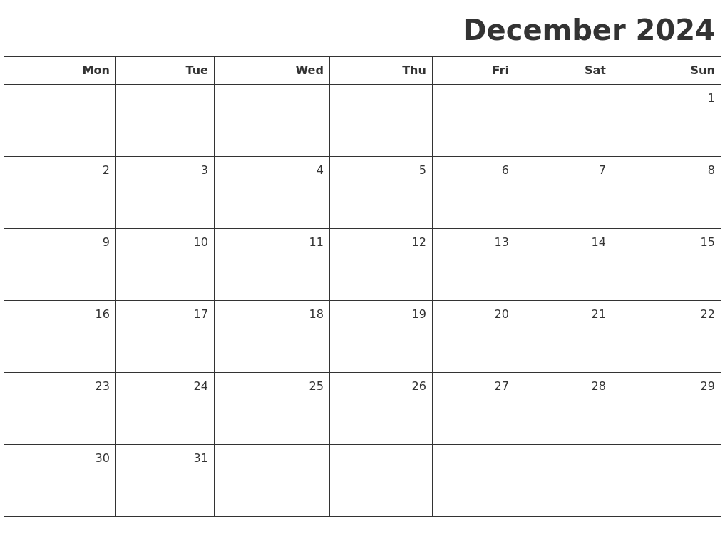 Blank Calendar December 2024 Free Printable Stickers Sharl Demetris