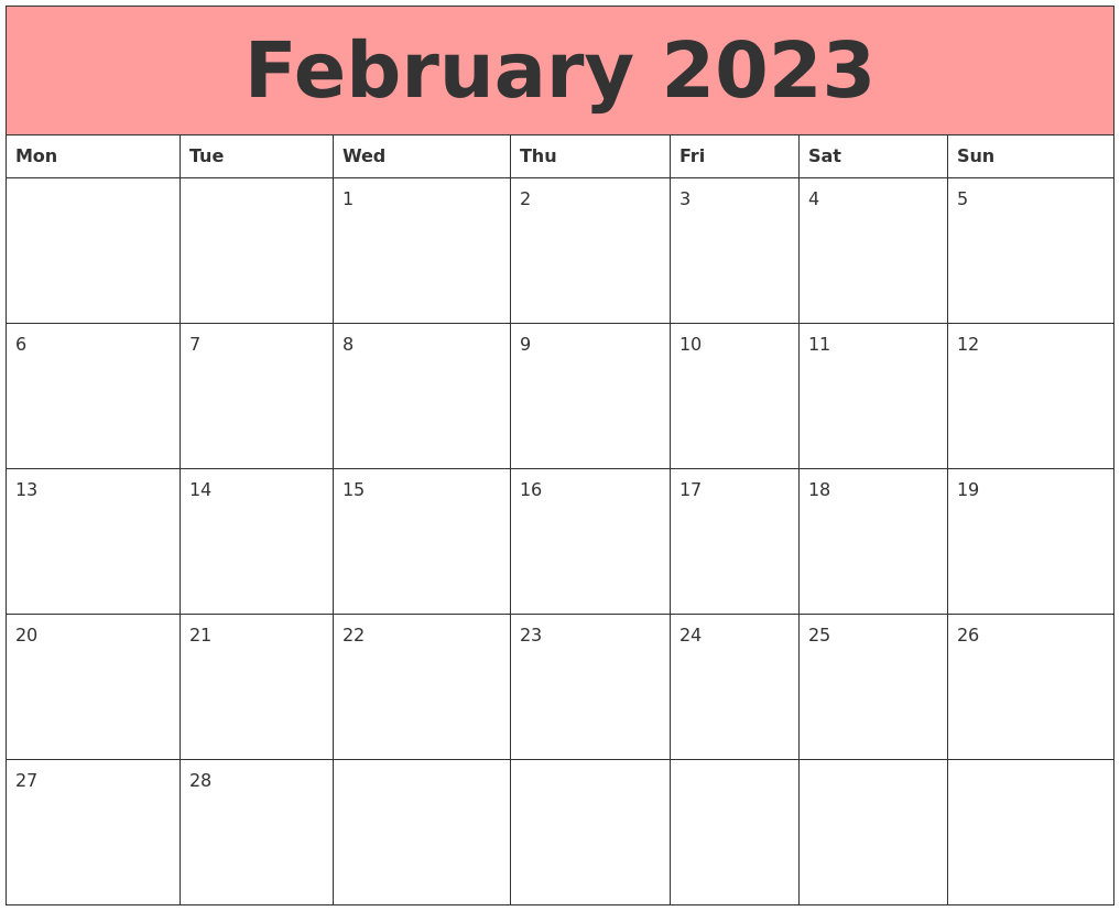 February 2023 Calendars That Work