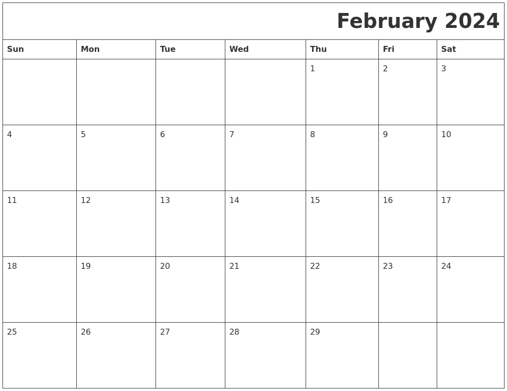 January 2024 Month Calendar