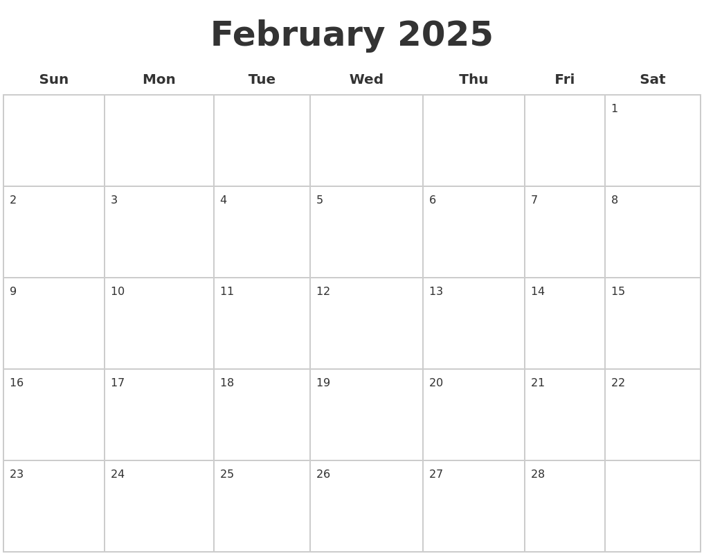 March 2025 Blank Printable Calendar