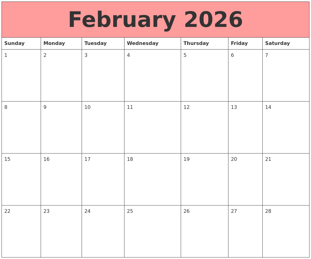 February 2026 Calendars That Work