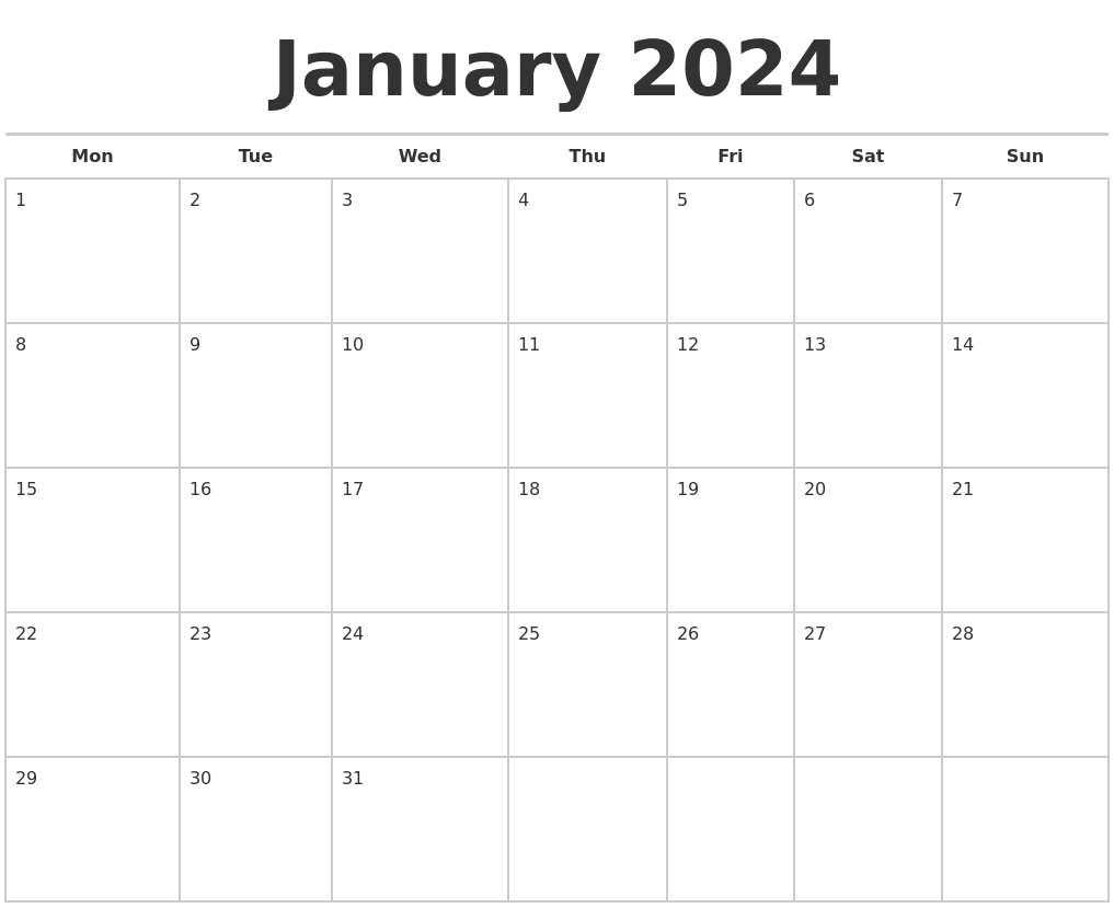 Jan 2024 Calendar Printable Free Canada Easy To Use Calendar App 2024