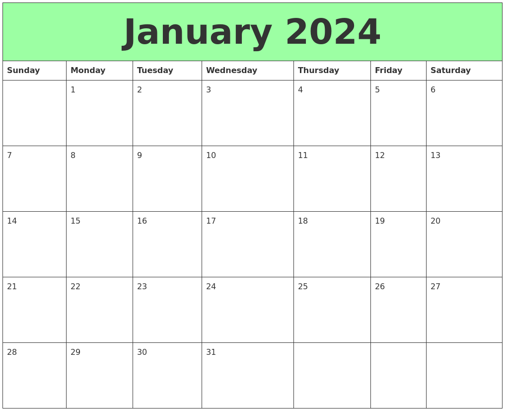 january 2024 printable calendar free printable calendar