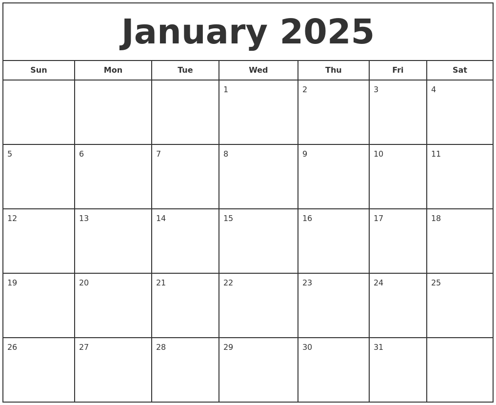 February 2025 Make A Calendar