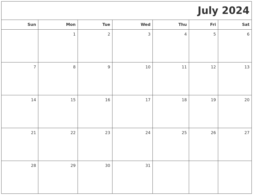 Calendar July 2024 Calendar New Amazing List of Printable Calendar