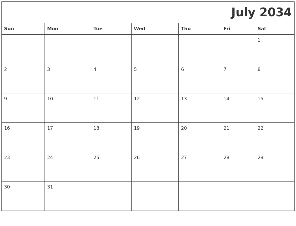 July 2034 Download Calendar