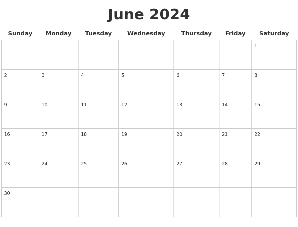 2024 June Calendar Printable Free Free Adina Arabele