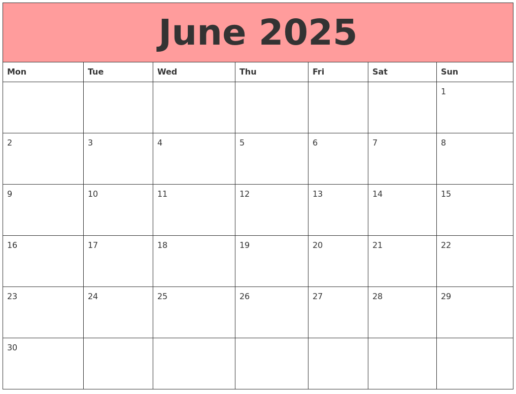 June 2025 Calendars That Work