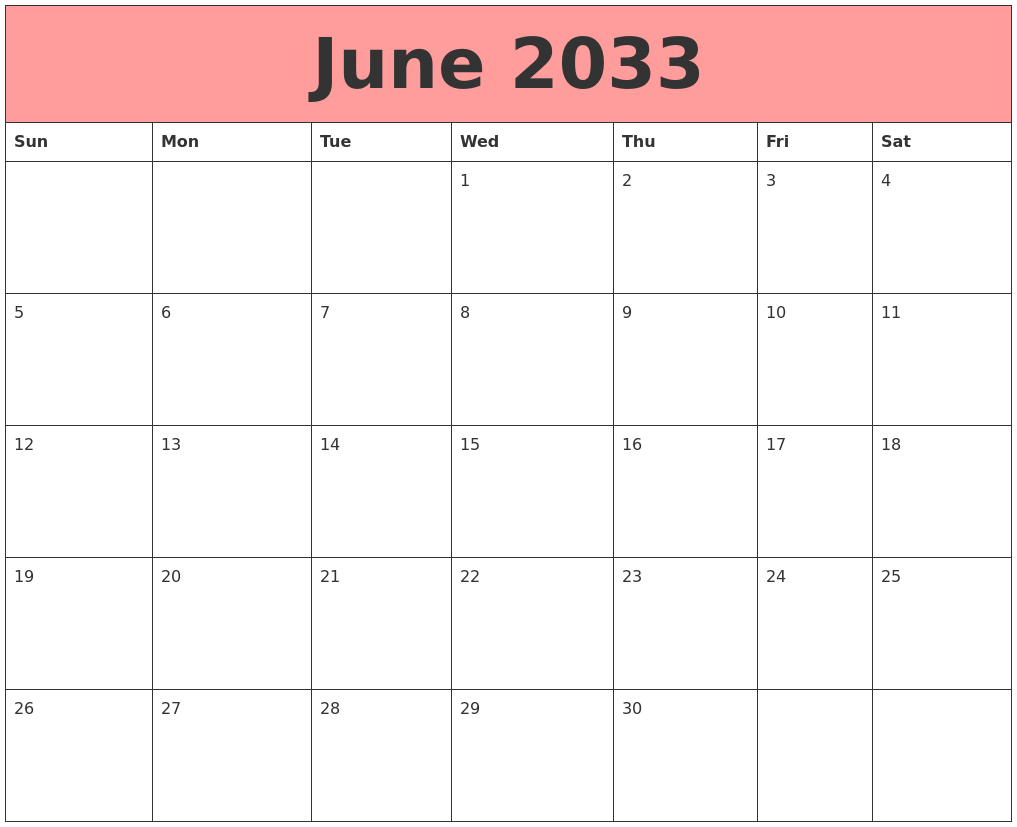 January 2033 Free Printable Calendar