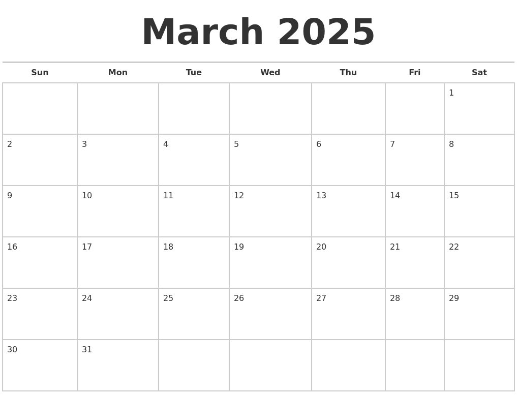 August 2025 Calendar Maker