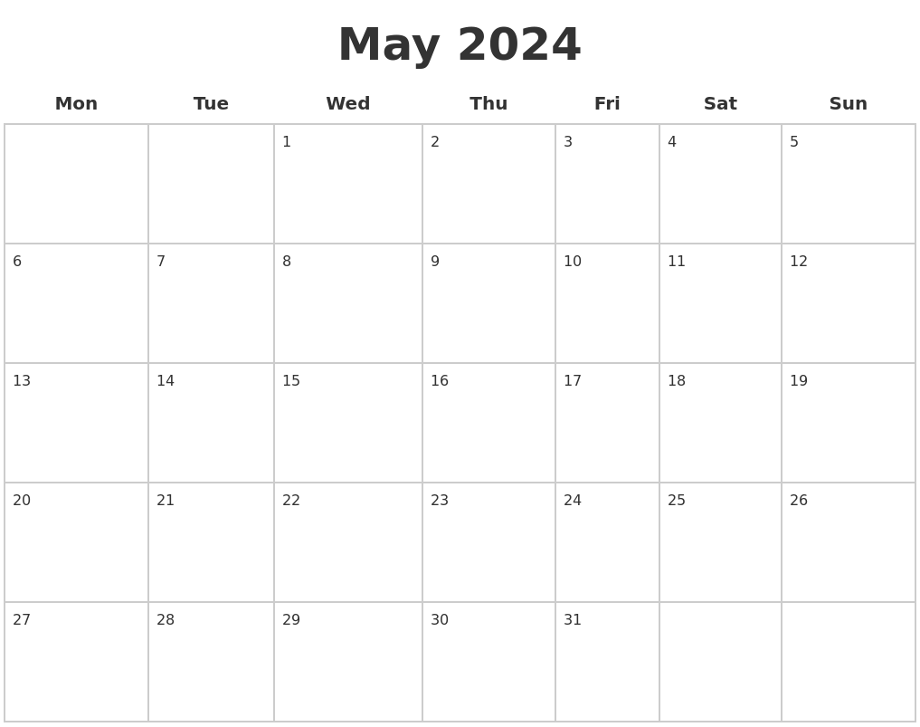 May And June 2024 Calendar Template - Easy to Use Calendar App 2024