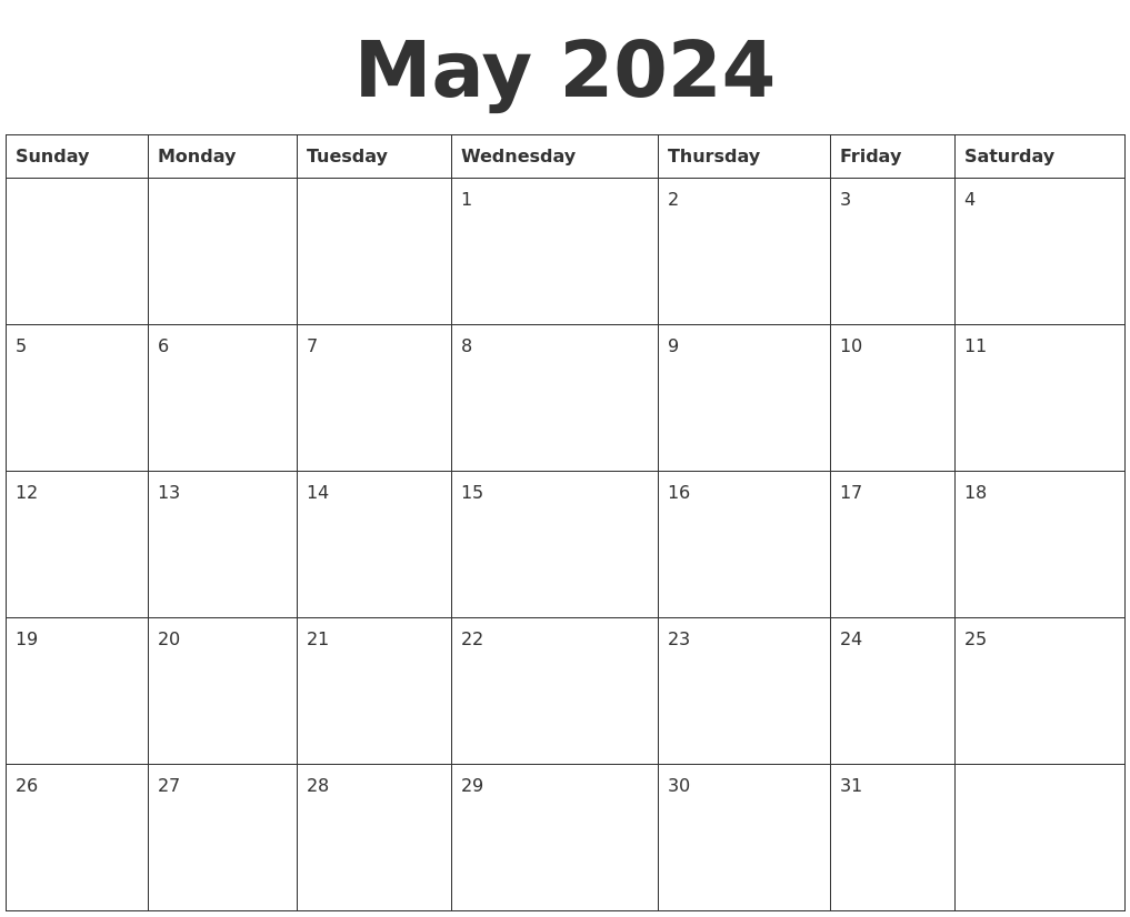 2024 May Calendar Printable Free Blank Template Feb 2024 Calendar