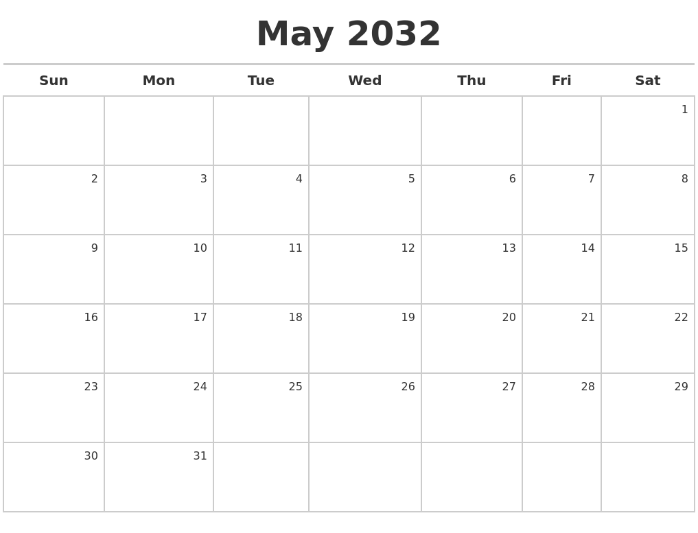 March 2032 Calendars Free