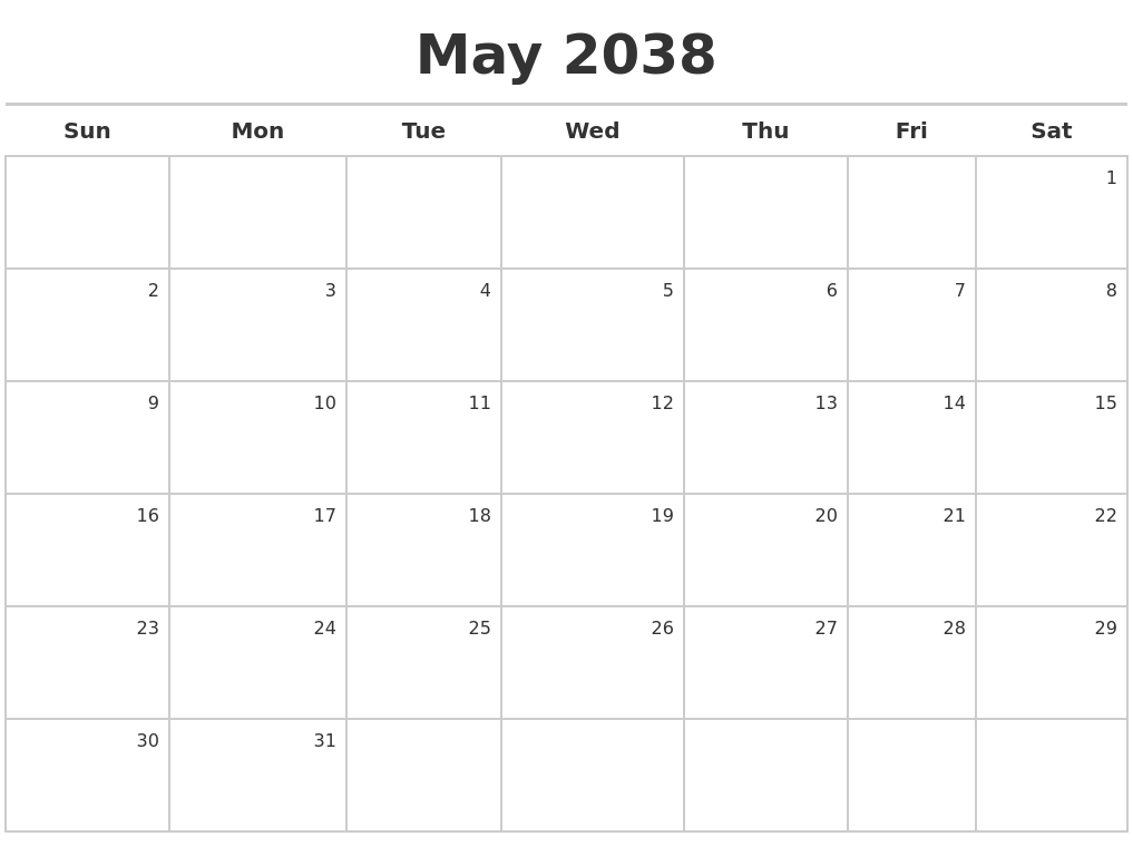 March 2038 Calendars Free