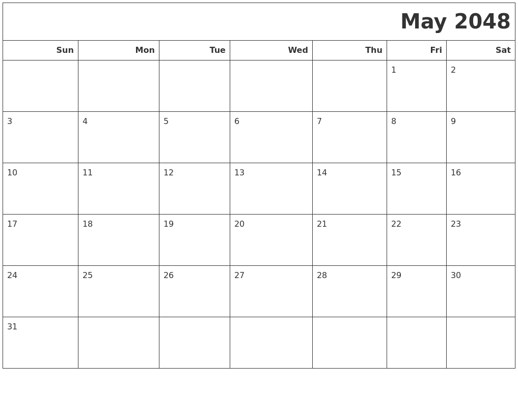 May 2048 Calendars To Print