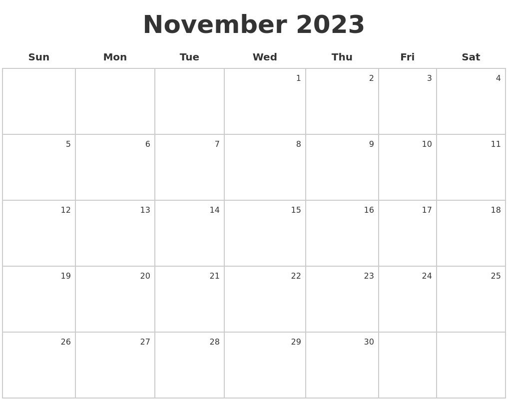 December 2023 Printable Blank Calendar