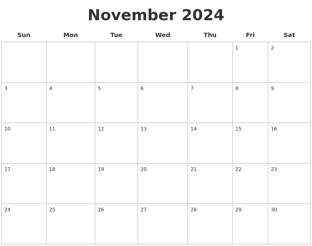 Calendar November 2024 A 4 Latest Ultimate Awesome Incredible Lunar