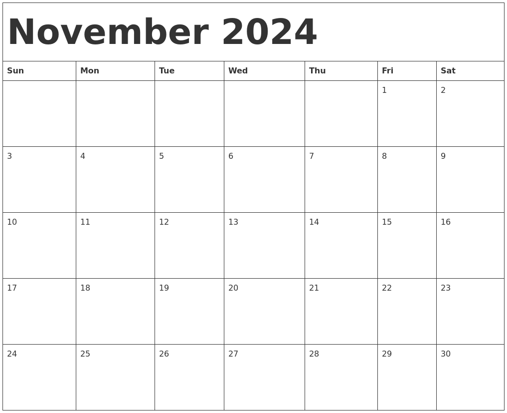 October 2024 Printable Calendar