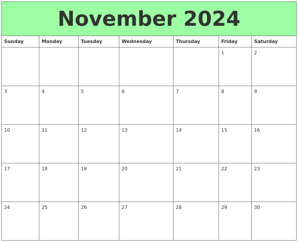 November 2024 Printable Calendars