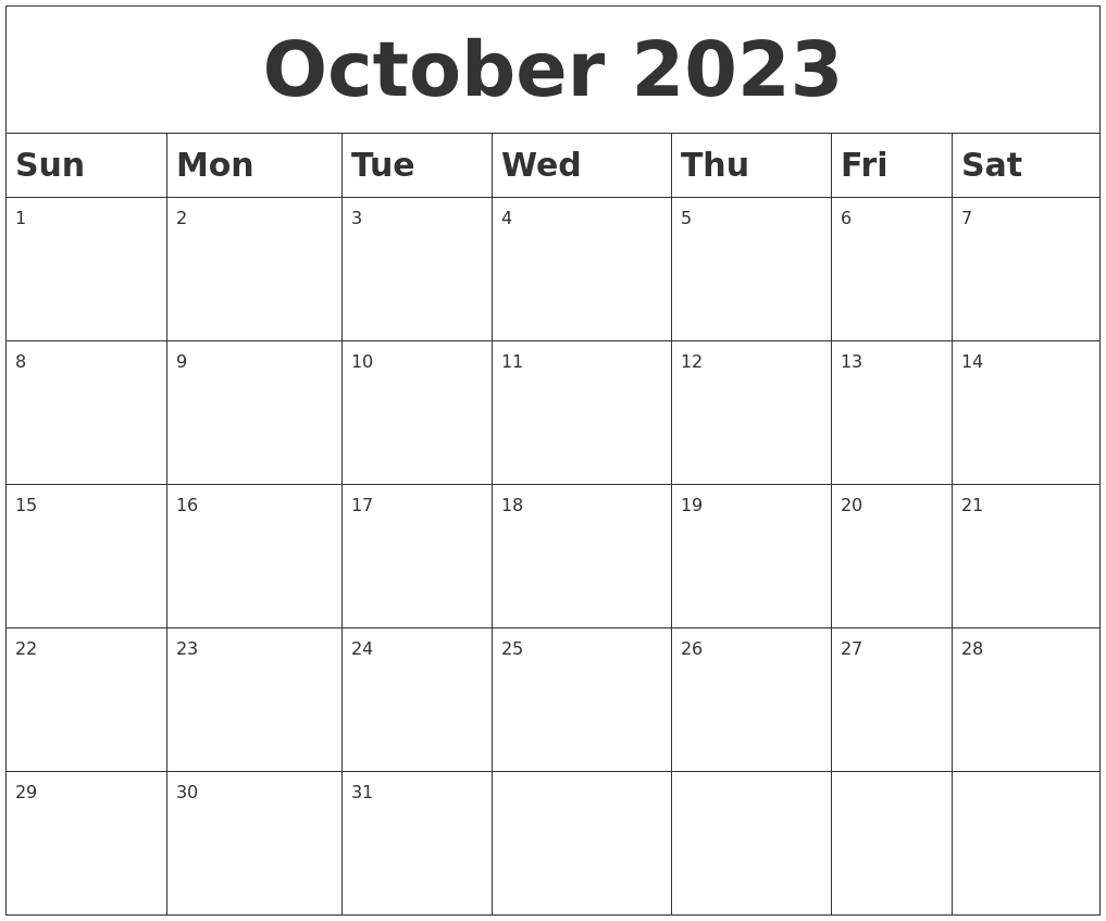 November 2023 Blank Calendar Template