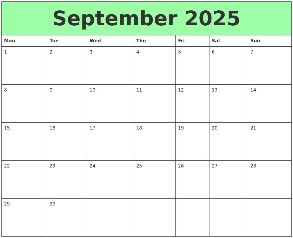 September 2025 Printable Calendars