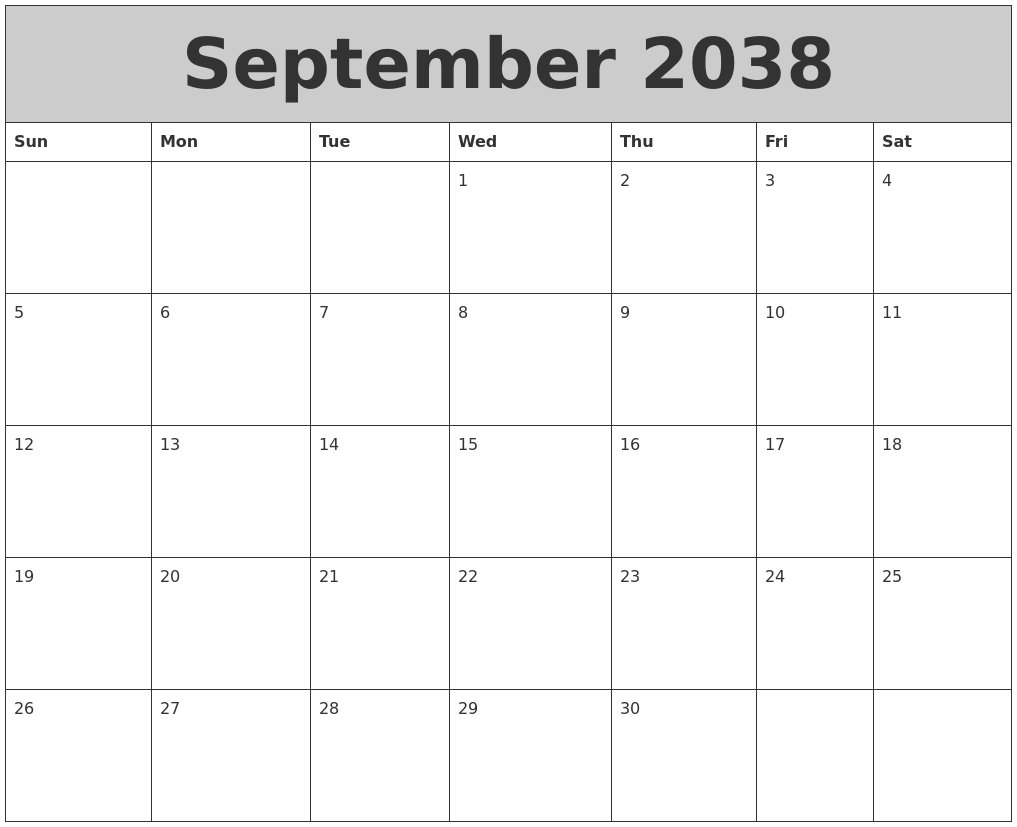 September 2038 My Calendar