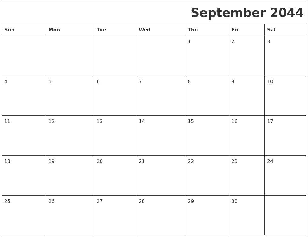 September 2044 Download Calendar