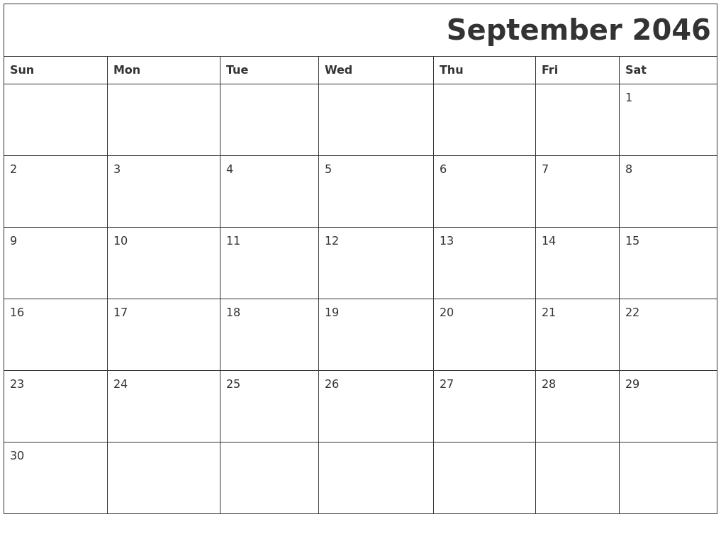 September 2046 Download Calendar