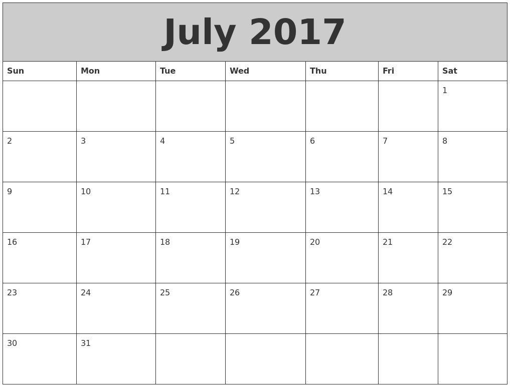 July Calendars